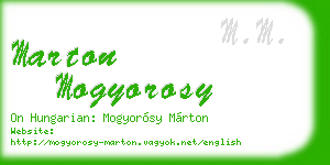 marton mogyorosy business card