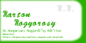 marton mogyorosy business card